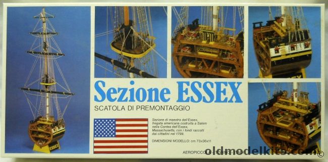 Aeropiccola Frigate Essex Section - Midship Cut-Away Wooden Plank-On-Frame Ship Model plastic model kit