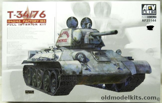 AFV Club 1/35 T-34/76 1942/43 Factory 183 Full Interior Kit - (T34), AF35144 plastic model kit