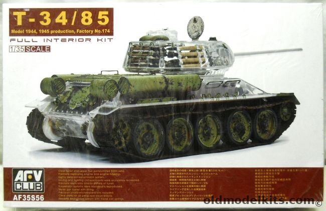 AFV Club 1/35 T-34/85 Full Interior Kit - Model 1944 1945 Production Factory No.174 - (T34), AF35S56 plastic model kit