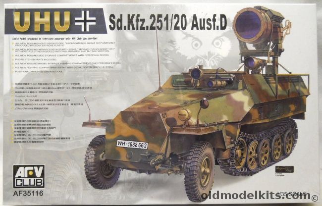 AFV Club 1/35 German Sd.Kfz. 251/20 Ausf. D  Uhu - With Beobachtunges Gerat 121 Night Vision Scope, AF35116 plastic model kit