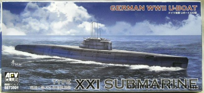 AFV Club 1/350 Type XXI Submarine German WWII U-Boat, SE73501 plastic model kit