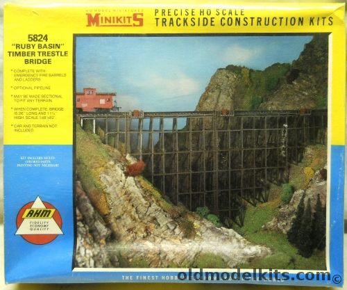 AHM 1/87 Ruby Basin Timber Trestle Bridge - Minikits HO Scale, 5824 plastic model kit