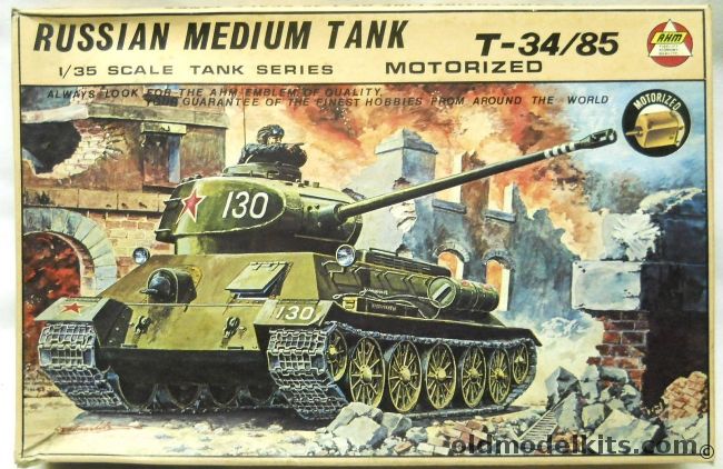 AHM 1/35 T-34/85 Russian Medium Tank Motorized - (T34 Possibly ex Tamiya), MK701 plastic model kit