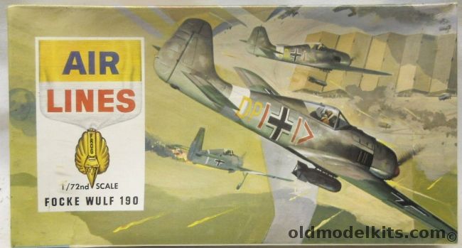 Air Lines 1/72 Focke-Wulf 190 - (FW-190) - (ex Frog), 5904 plastic model kit