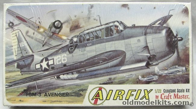 Airfix 1/72 Grumman TBM-3 Avenger - Craftmaster Issue - CV-10 USS Yorktown or CV-20 USS Bennington, 1301-70 plastic model kit