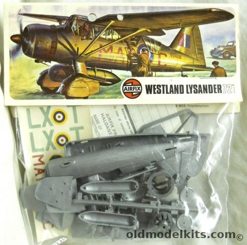 Airfix 1/72 Westland Lysander - Bagged T4 Logo Issue, 01004-5 plastic model kit