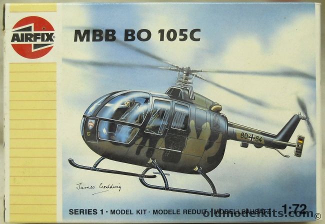 Airfix 1/72 MBB Bo-105C - West German Army 16h Anti Tank Reg. Celle 1982 / Royal Dutch Air Force 198 Sq Soesterberg 1988, 01068 plastic model kit