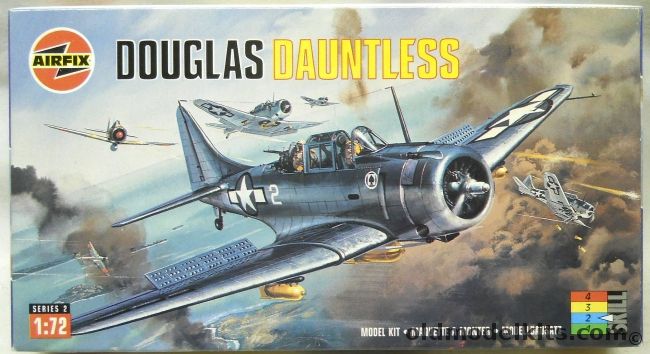 Airfix 1/72 Douglas Dauntless - Royal New Zealand Air Force RNZAF SBD-3 No.25 Dive Bomber Squadron Seagrove Auckland December 1943 / US Marines VMSB-231 SBD-5 South Pacific May 1944 Pilot Captain Bell USMC, 02022 plastic model kit