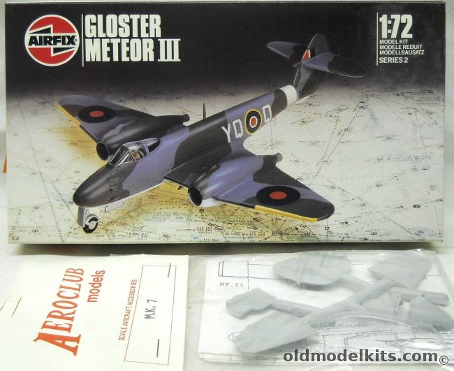 Airfix 1/72 Meteor III With Aeroclub Meteor MK7 Conversion Kit, 02038 plastic model kit