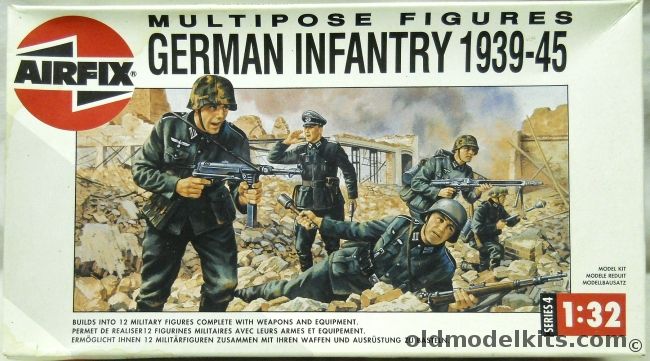 Airfix 1/32 German Infantry 1939-1945 - 12 Multipose Figures And Accessories, 04582 plastic model kit