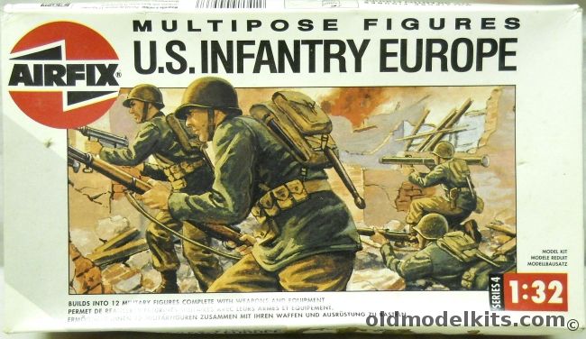 Airfix 1/32 US Infantry Europe WWII - 12 Multipose Figures And Accessories, 04586 plastic model kit