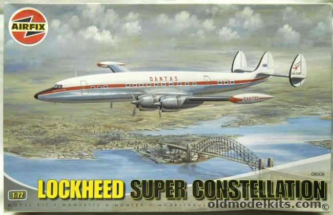 Airfix 1/72 Lockheed Super Constellation - 1049 Super G Connie - Irish International Airlines / Quantas / Australian HAR Aircraft, 08008 plastic model kit