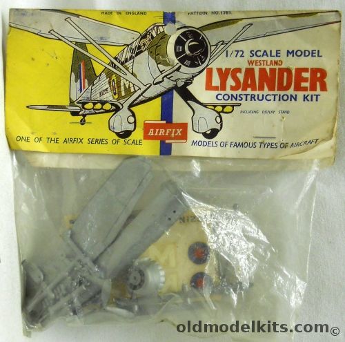 Airfix 1/72 Westland Lysander - Bagged Type 2 Logo, 1385 plastic model kit