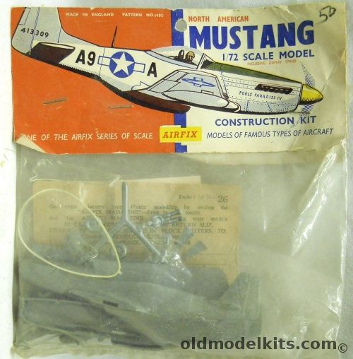 Airfix 1/72 North American P-51D Mustang - Bagged Type 2 Logo, 1405 plastic model kit