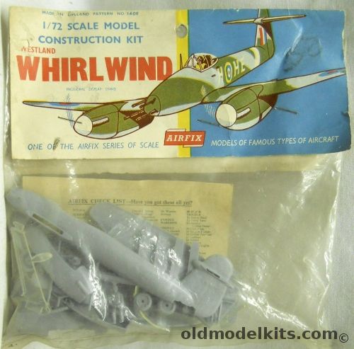 Airfix 1/72 Westland Whirlwind - Bagged Type Two Logo, 1406 plastic model kit
