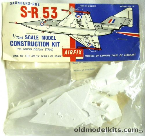 Airfix 1/72 Saunders-Roe SR-53 - T2 Bagged Logo - (SR53), 1407 plastic model kit