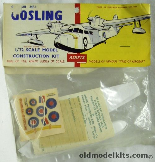 Airfix 1/72 Grumman J4F Gosling - (Widgeon) - T2 Bagged Issue, 1421 plastic model kit