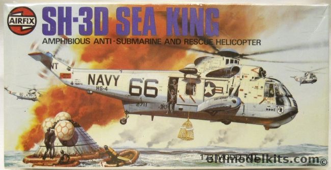 Airfix 1/72 Sikorksy SH-3D Sea King - Number  '66' from Apollo - HS-4 USS Hornet / HS-9 USS Essex, 3010 plastic model kit