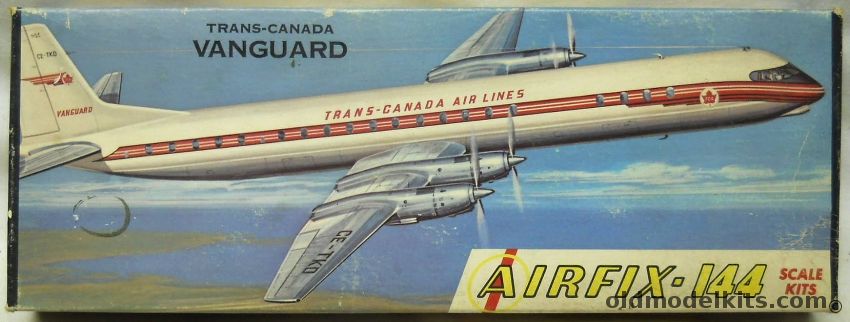 Airfix 1/144 Trans-Canada Vanguard - Vickers Vanguard Jet-Prop Of Trans-Canada Airlines, 4-98 plastic model kit