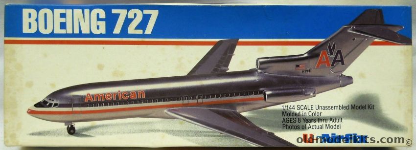 Airfix 1/144 Boeing 727 - American Airlines 727-100 Short Fuselage, 60010 plastic model kit