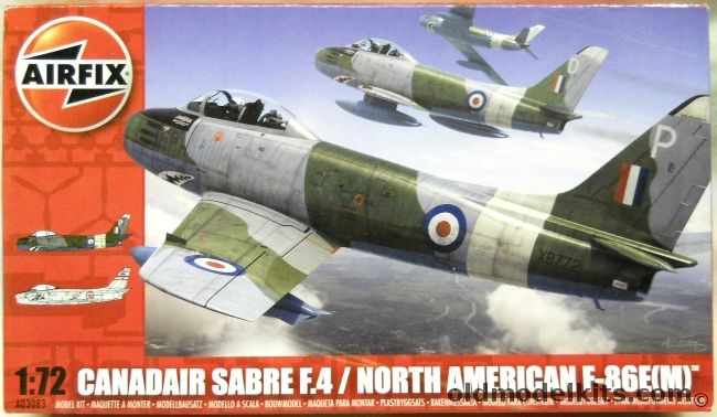 Airfix 1/72 Canadair Sabre F.4 / North American F-86E(M) - RAF No.112 Sq Germany Exercise Carte Blache June 1955 / Yugoslavian Air Force 1965, A03083 plastic model kit