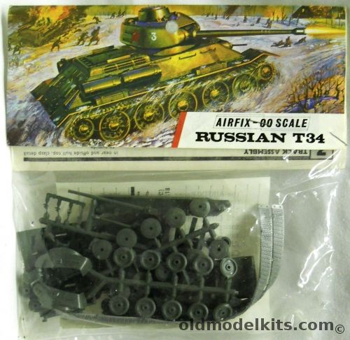 Airfix 1/76 Russian T34 - Bagged, A16V plastic model kit