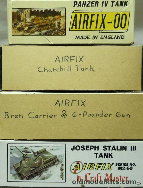 Airfix 1/76 Panzer IV / Churchill Tank / THREE Bren Carrier And 6 Pound Gun / TWO Joseph Stalin III Tank, A208V plastic model kit