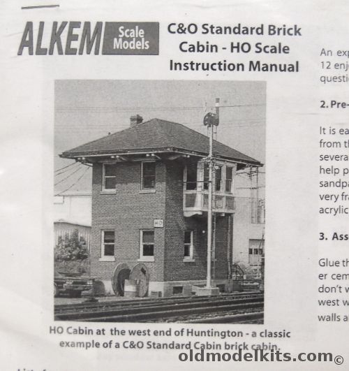 Alkem HO C&O Standard Brick Cabin - With Optional Extension - Bagged - HO Craftsman Kit plastic model kit
