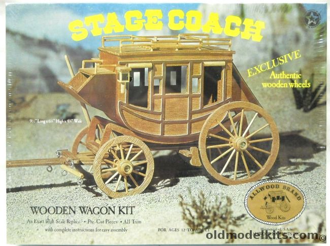 Allwood Brand 1/16 Stagecoach - Wooden Wagon Kit, 5013 plastic model kit