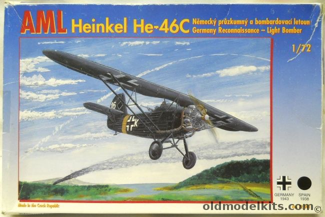 AML 1/72 Heinkel He-46C  - Spanish Civil War or Luftwaffe Markings, 72-001 plastic model kit