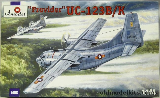 Amodel 1/144 C-123B/K Provider - South Vietnam Air Force 1970s / USAF 1976, 1408 plastic model kit