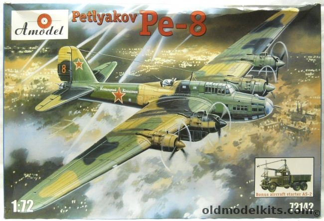 Amodel 1/72 Petlyakov Pe-8 - And Aircraft Starter AS-2, 72142 plastic model kit