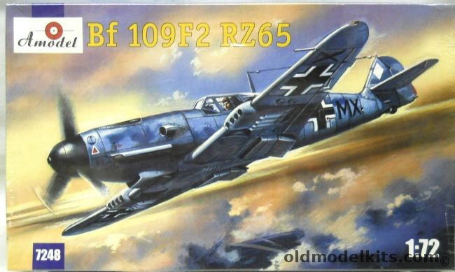 Amodel 1/72 Messerschmitt Bf-109F2 RZ65 - With Rauchzylinder Launchers - (Bf109 F2RZ65), 7248 plastic model kit