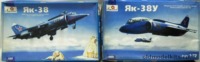 Amodel 1/72 Yak-38 Forger and Yak-38U Forger Trainer, 7257 plastic model kit