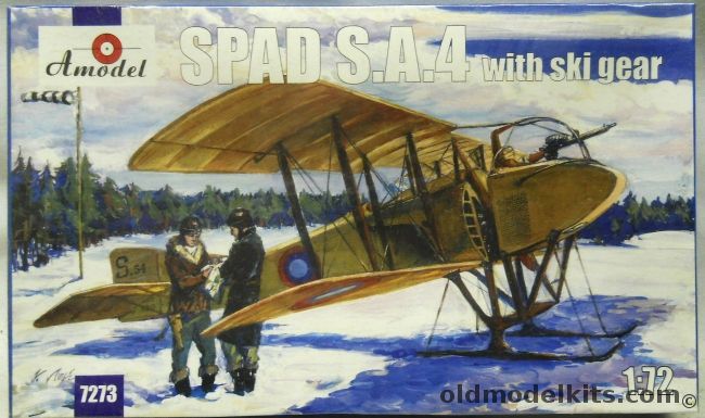 Amodel 1/72 Spad SA-4  With Ski Gear, 7273 plastic model kit