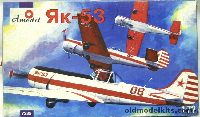 Amodel 1/72 TWO Yakovlev Yak-53 - USSR / Russia, 7285 plastic model kit