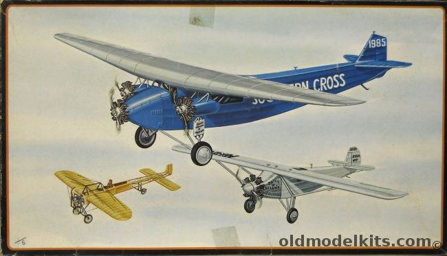 AMT-Frog 1/72 Ocean Pioneer Set Bleriot XI / Spirit of St. Louis / Southern Cross Fokker, 3901-200 plastic model kit