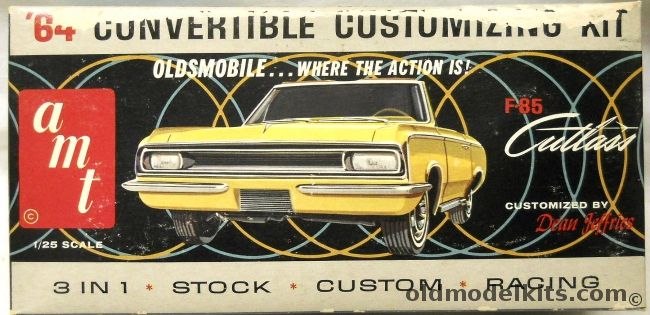 AMT 1/25 1964 Oldsmobile Cutlass F-85 Convertible 3 In 1 - Stock / Custom / Racing, 5014-150 plastic model kit