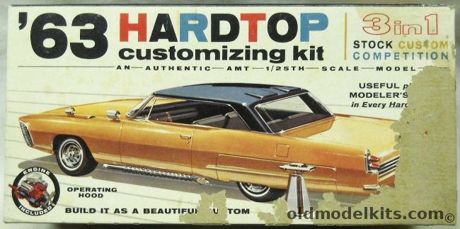 AMT 1/25 1963 Chevrolet Nova 2 Door Hardtop 3 in 1 Customizing Kit - Stock / Custom / Competition, 5723-149 plastic model kit