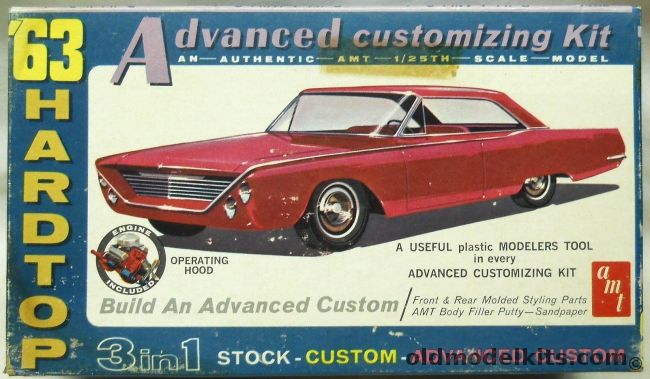 AMT 1/25 1963 Ford Thunderbird Hardtop 3 in 1  - Stock / Custom / Advanced Custom, 6223-200 plastic model kit
