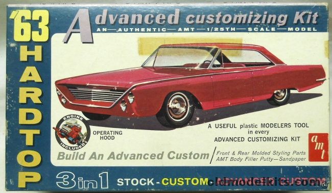 AMT 1/25 1963 Buick Electra Hardtop 3 In 1 - Advanced Customizing Kit, 6523-200 plastic model kit