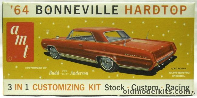 AMT 1/25 1964 Pontiac Bonneville Hardtop 3 in 1 Customizing Kit - Stock / Custom / Racing, 6624-150 plastic model kit