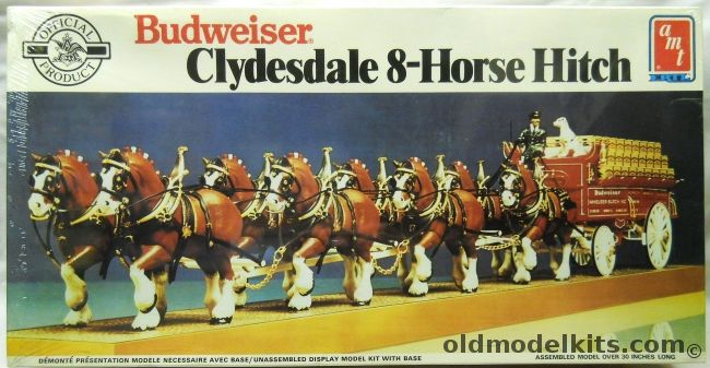 AMT 1/20 Budweiser Clydesdale 8-Horse Hitch - And Wagon, 6716 plastic model kit