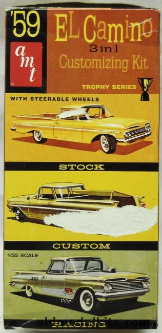 AMT 1/25 1959 El Camino Chevrolet 3 in 1 Customizing Kit - Stock / Custom / Racing, 8669 plastic model kit