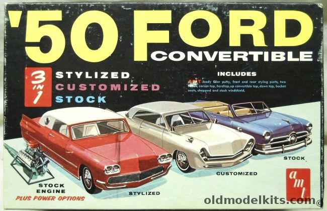 AMT 1/25 1950 Ford Convertible 3 in 1 - Trophy Series, T150-200 plastic model kit