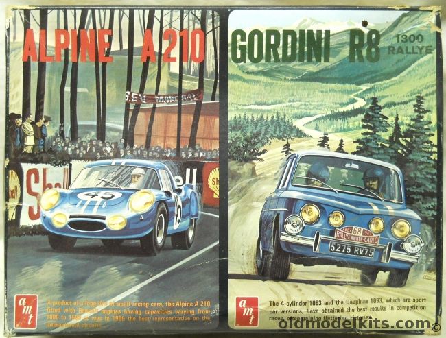 AMT 1/25 Alpine A210 and Gordini R8 1300 Rallye, T418 plastic model kit