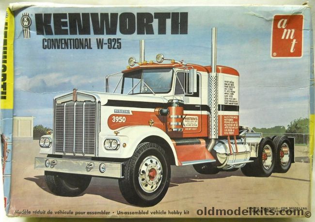 AMT 1/25 Kenworth Conventional W-925 Tractor Semi Truck, T519 plastic model kit