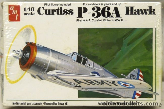 AMT 1/48 Curtiss P-36A Hawk, T645 plastic model kit