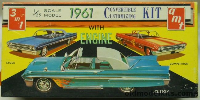 AMT 1/25 1961 Pontiac Bonneville Convertible 3 in 1 Kit, K-611 plastic model kit