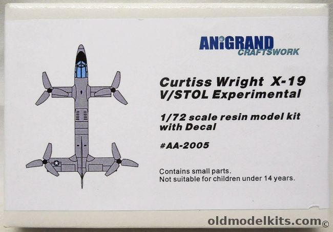 Anigrand 1/72 Curtiss Wright X-19 V/STOL Experimental, AA2005 plastic model kit